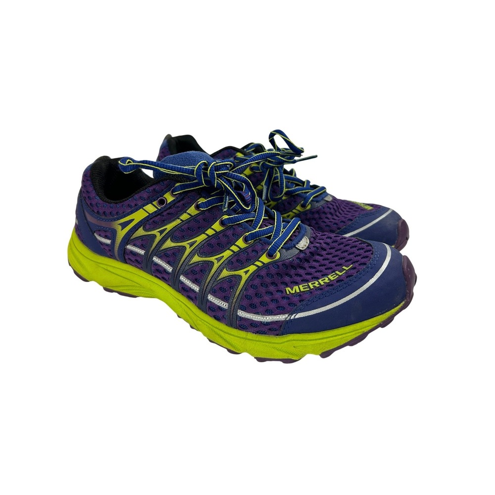 Merrell Mix Master Move Glide Purple Lime Green Trail Running Shoes Size 7.5